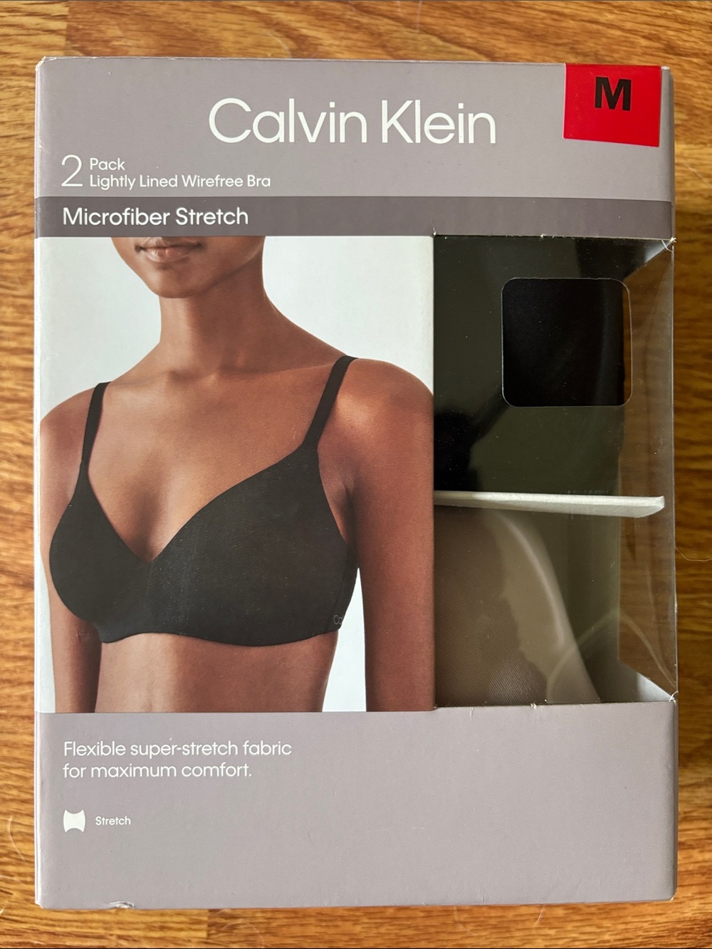 Calvin Klein Microfiber Stretch Lightly Lined Wirefree Bras - Black (2 Pack)